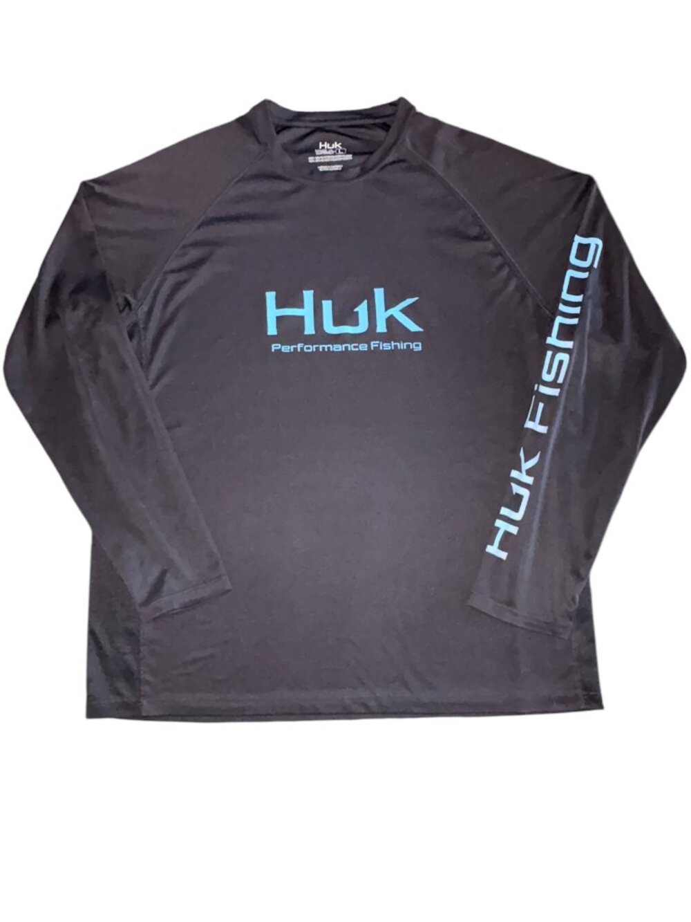 Huk Performance Fishing Black Long Sleeve Lightweight Shirt Logo Mens Large